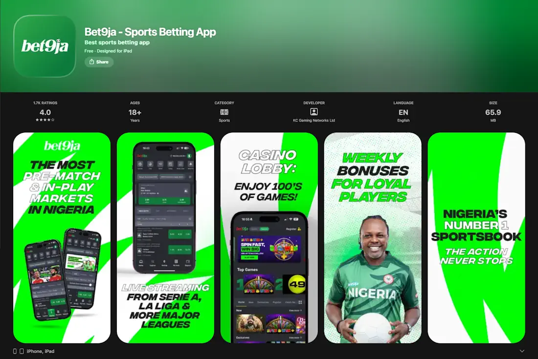 Bet9ja App App Store Screenshot